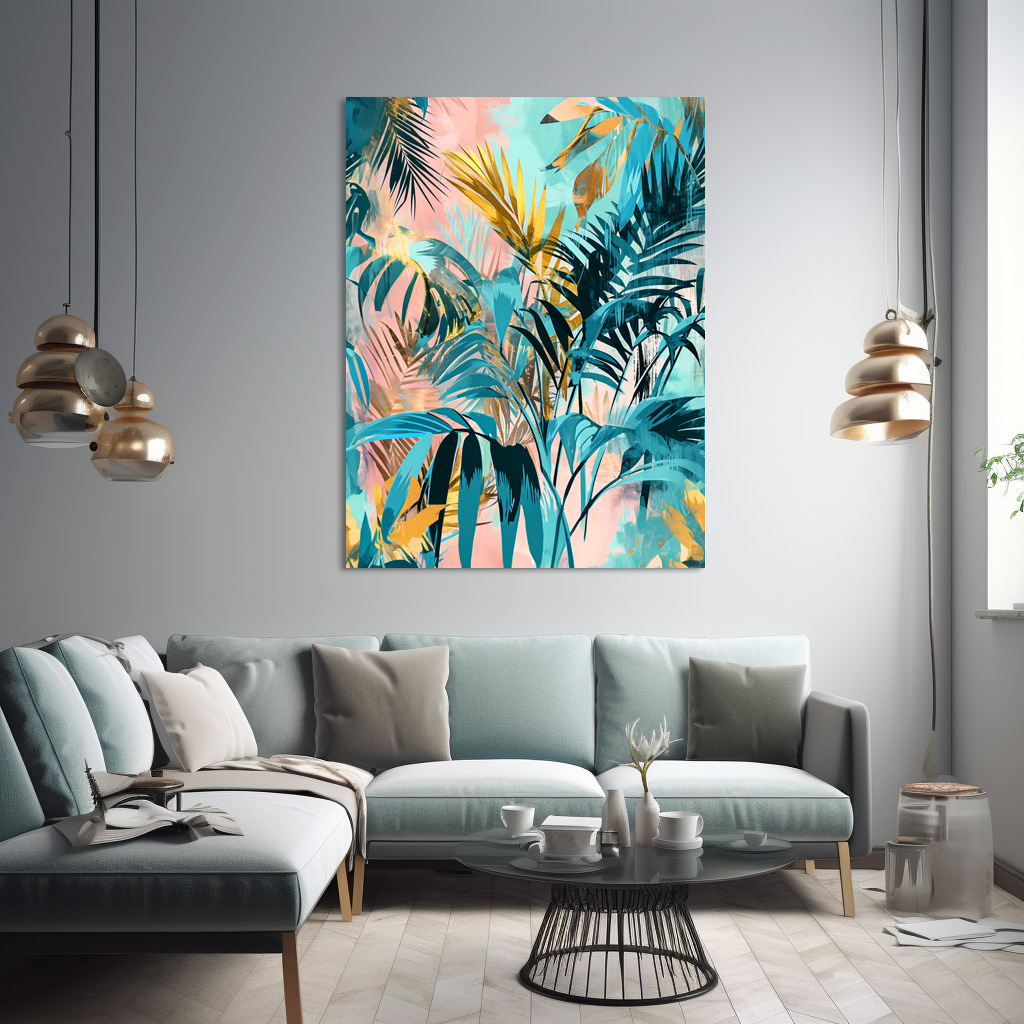 Poster: Green Watercolor Leaf With Fresh Botanical Tones