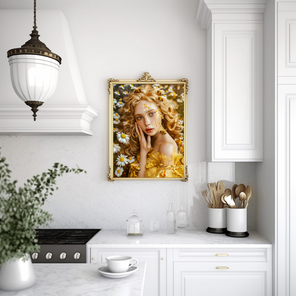 Poster: Queen Bee Woman Posing with Honeybees and Honey - immagine 3