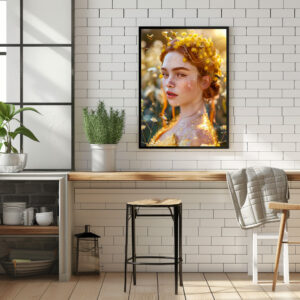 Poster: Queen Bee Woman Posing with Honeybees and Honey