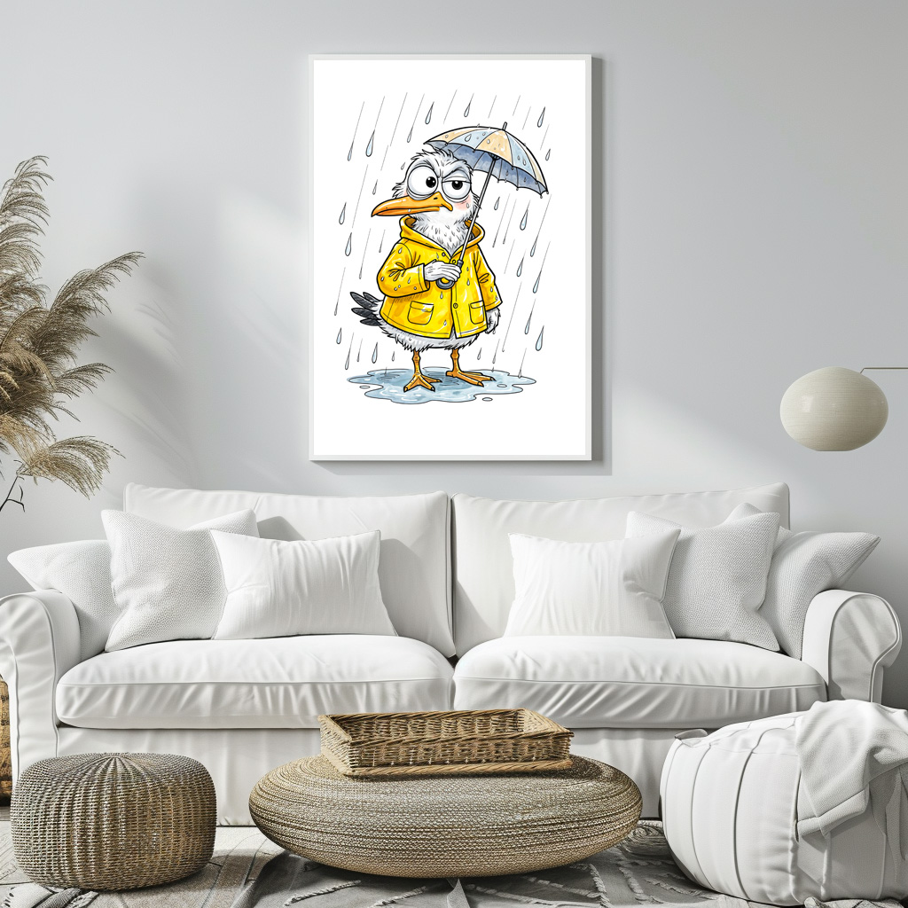 Poster: Comic Bird Rainy Day Duty - Image 3