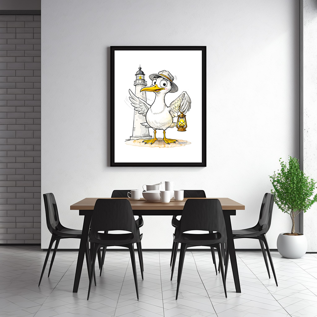 Poster: Seagull Comic Lighthouse Lantern - immagine 3