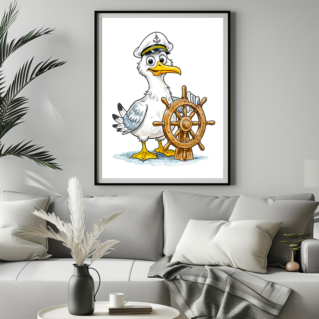 Poster: Seagull Comic Ship Captain - Imagen 2