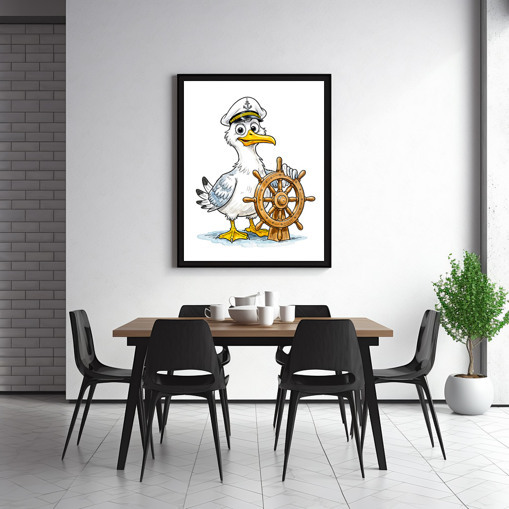 Poster: Seagull Comic Ship Captain - Imagen 3