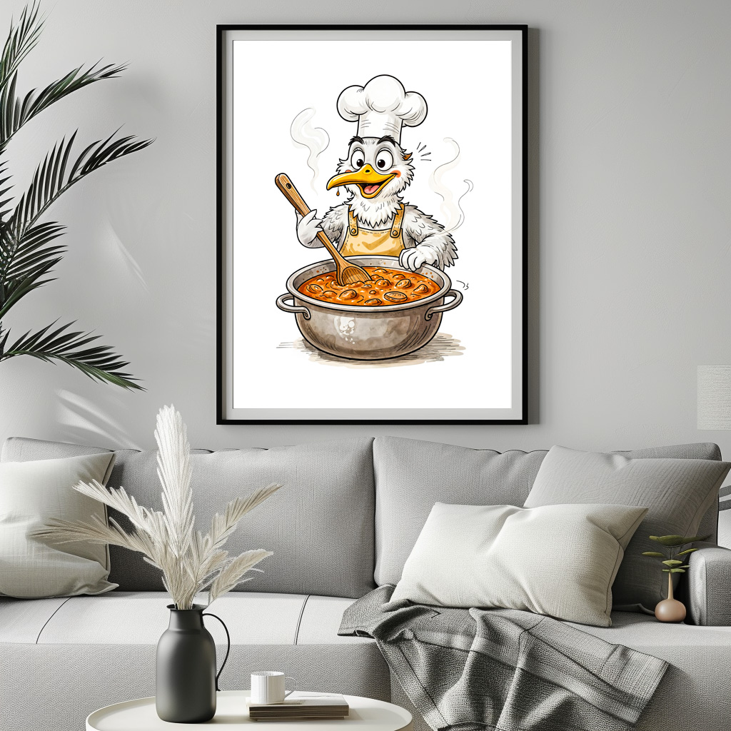 Poster: Comic Bird Cooking Labskaus