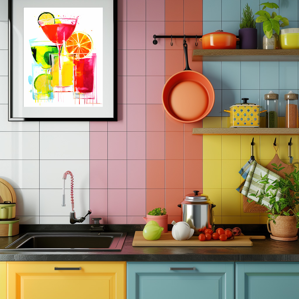 Poster: Ethereal Drinks Abstract Paintings of Colorful Cocktails. - Imagen 2