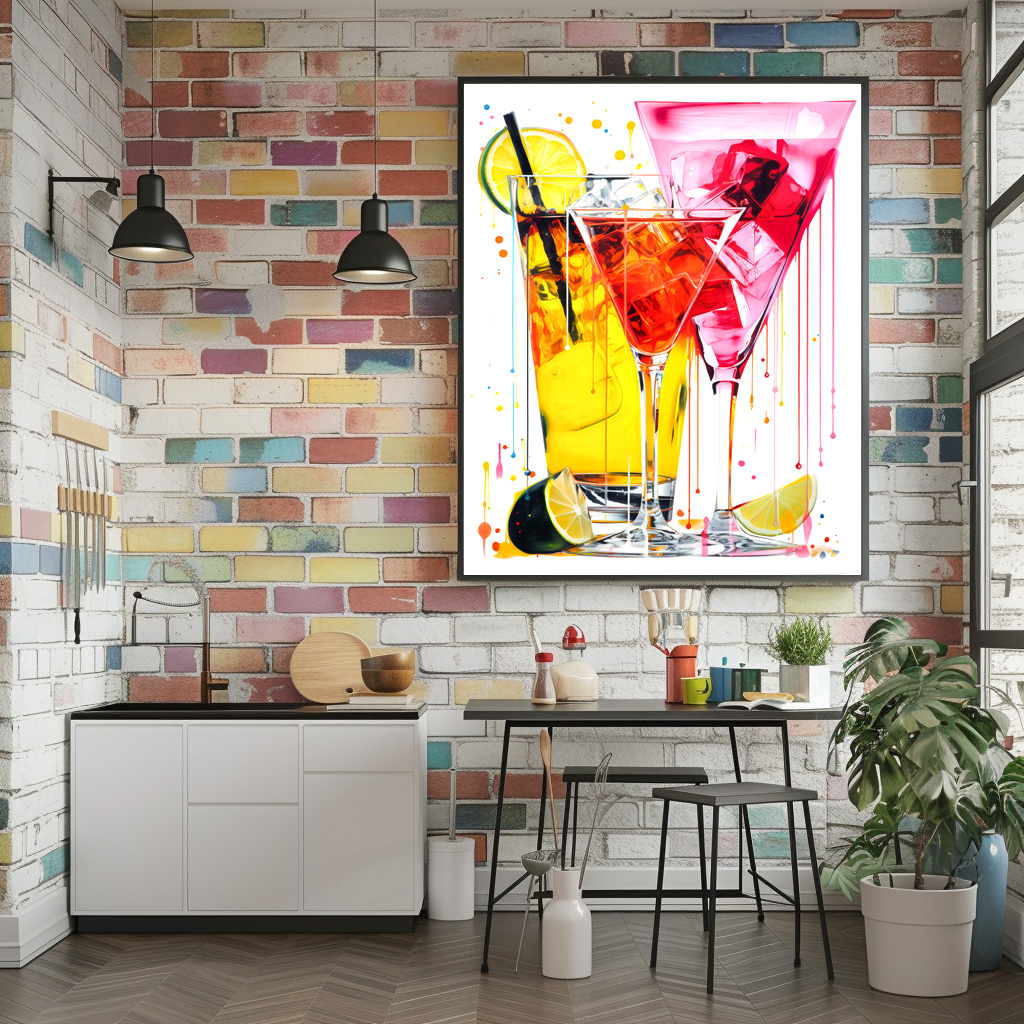 Poster: Canvas Cocktails Abstract Artistry Meets Mixology.