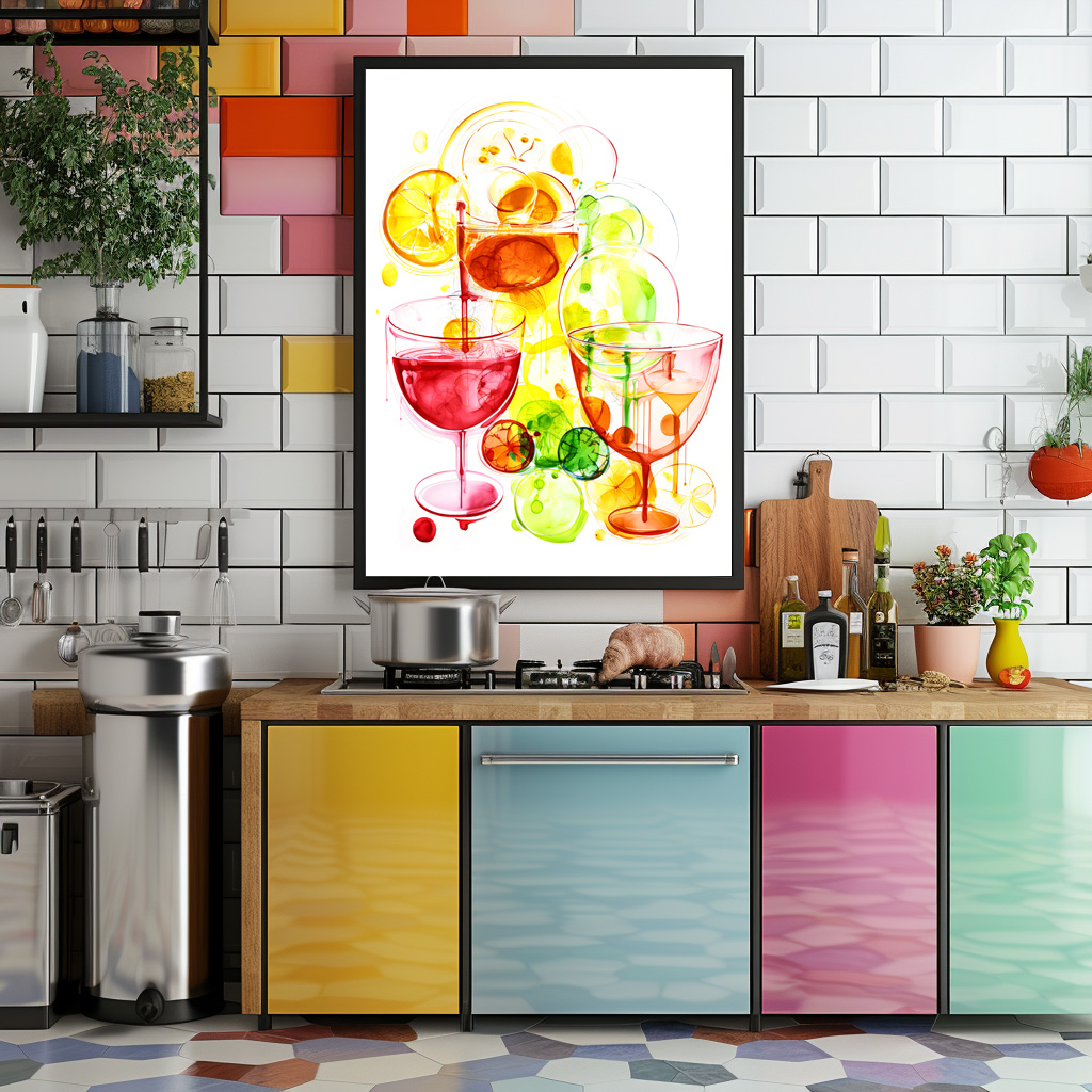 Poster: Abstract Strokes of Flavor Colorful Cocktails Unleashed - Image 2