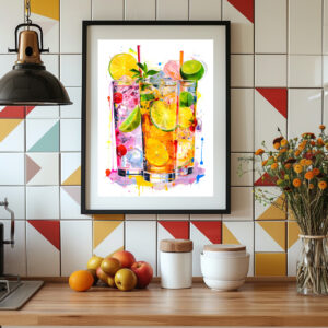 Poster: Abstract Mixes A Symphony of Colors in Cocktail Art.
