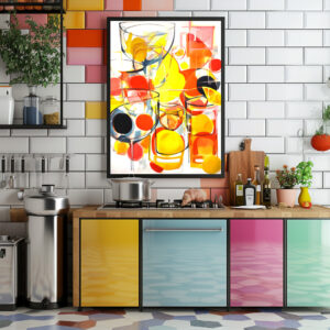 Poster: Abstract Drink Palette Dazzling Colors in Cocktail Art.