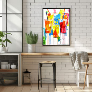 Poster: Chromatic Libations Abstractly Painted Vibrant Cocktails.