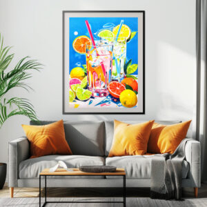 Poster: Abstract Mixes A Symphony of Colors in Cocktail Art.
