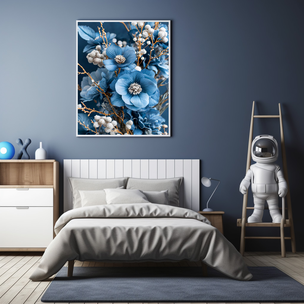 Poster: Blue Fantasy Floral Still Life