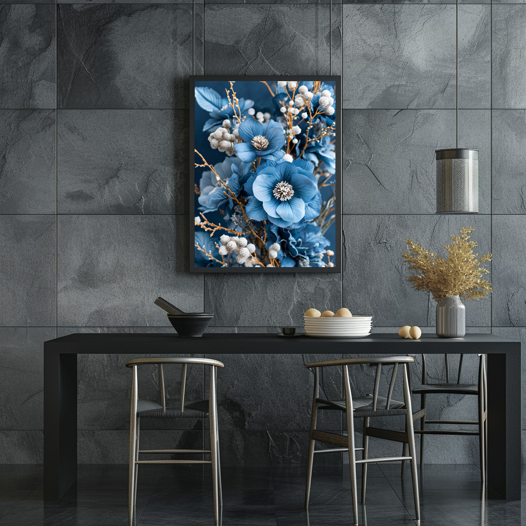 Poster: Blue Fantasy Floral Still Life - Imagen 3