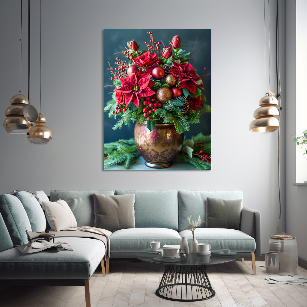 Poster: Festive Holiday Floral Arrangement Still Life - Image 2