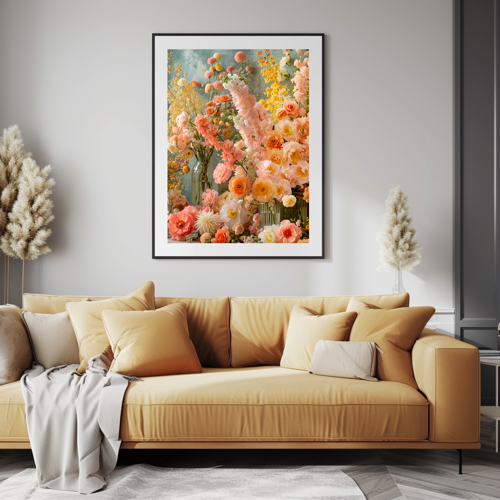 Poster: Warm Toned Summer Bouquet Still Life