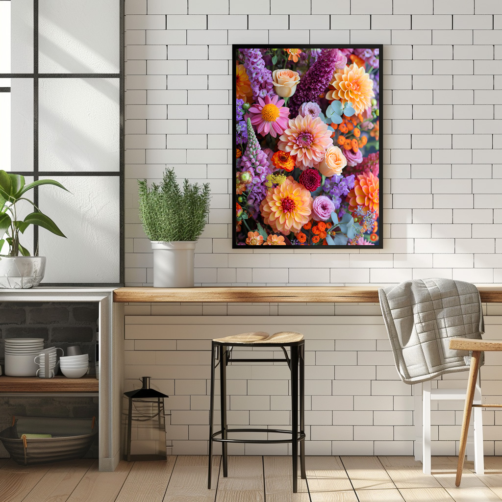 Poster: Vibrant Mixed Flower Bouquet Still Life – Bild 3