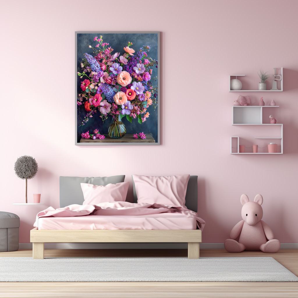 Poster: Colorful Mixed Flower Bouquet Still Life