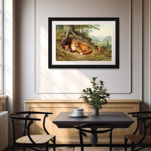 Poster: Fuchs mit Jungtieren