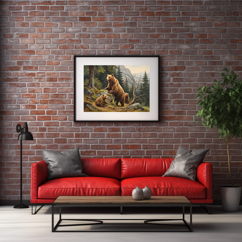 Poster: Braunbär mit Jungtieren - Image 3