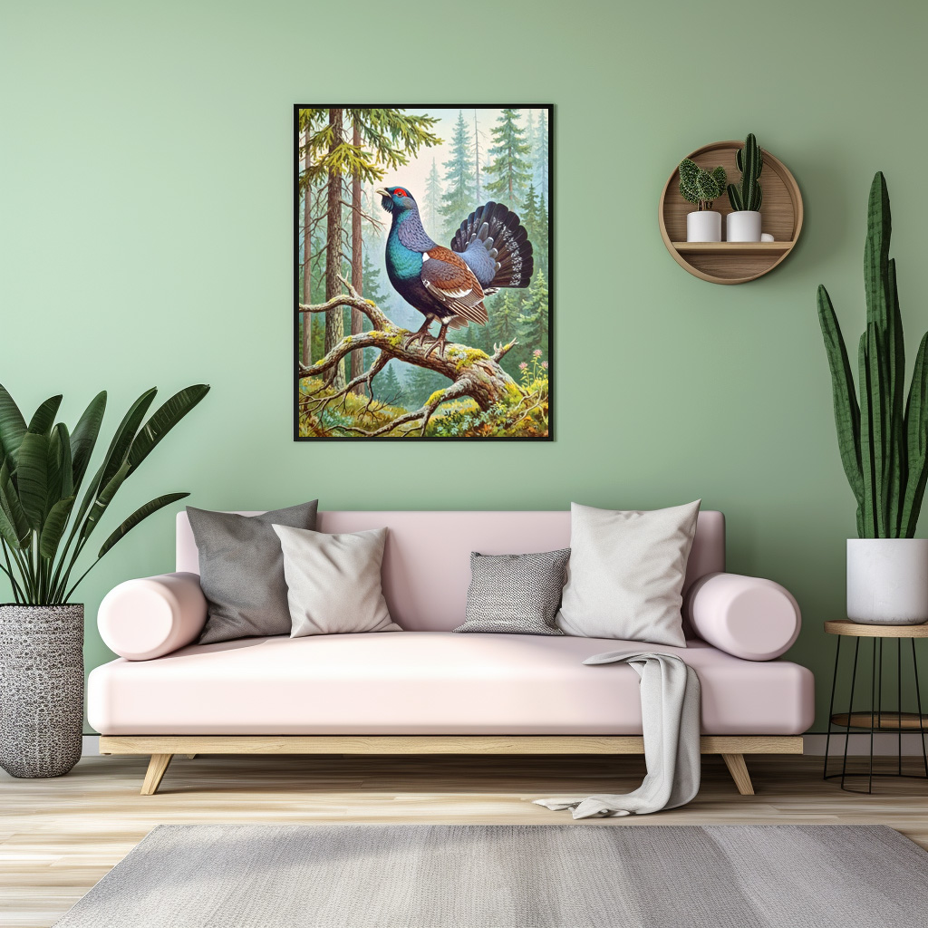 Poster: Auerhahn - europäischer Vogel