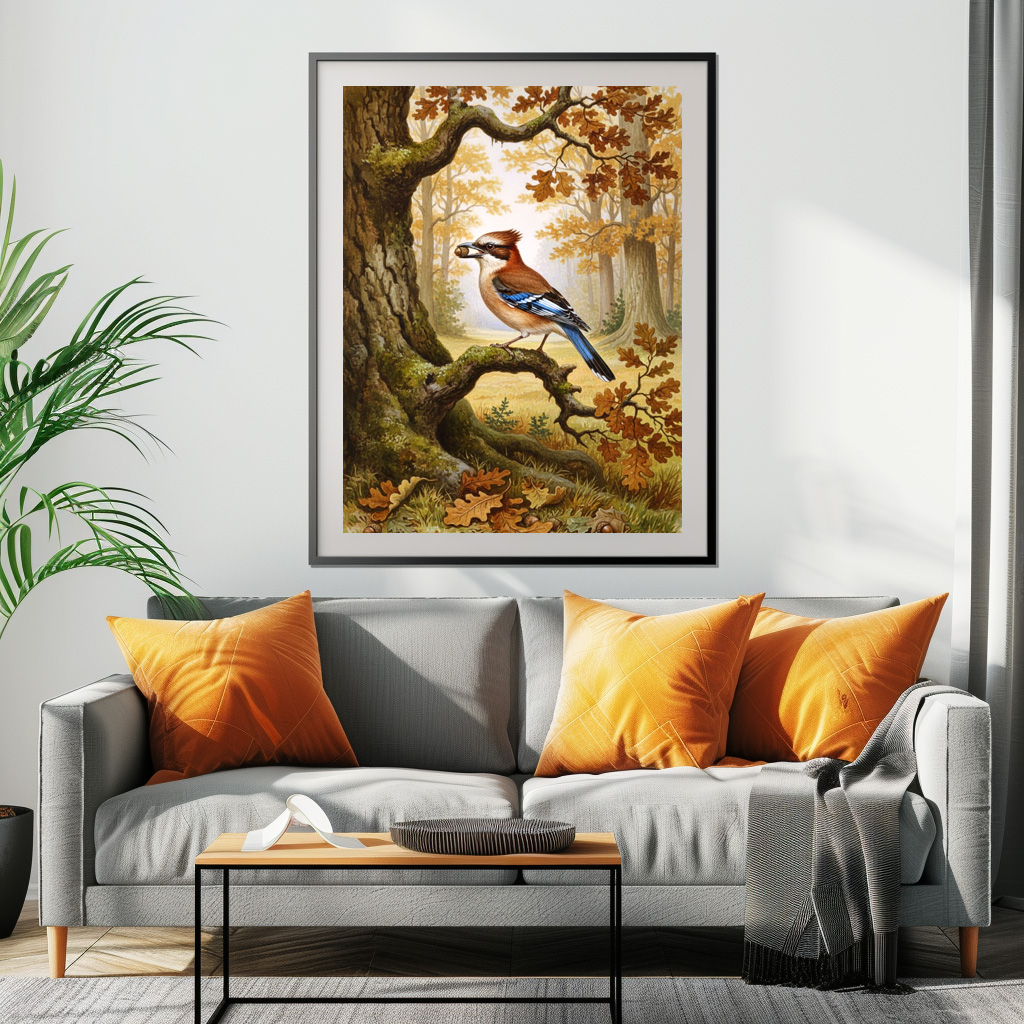Poster: Eichelhäher mit Eichel - Image 2
