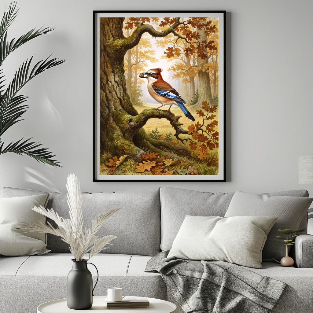 Poster: Eichelhäher mit Eichel - Image 3