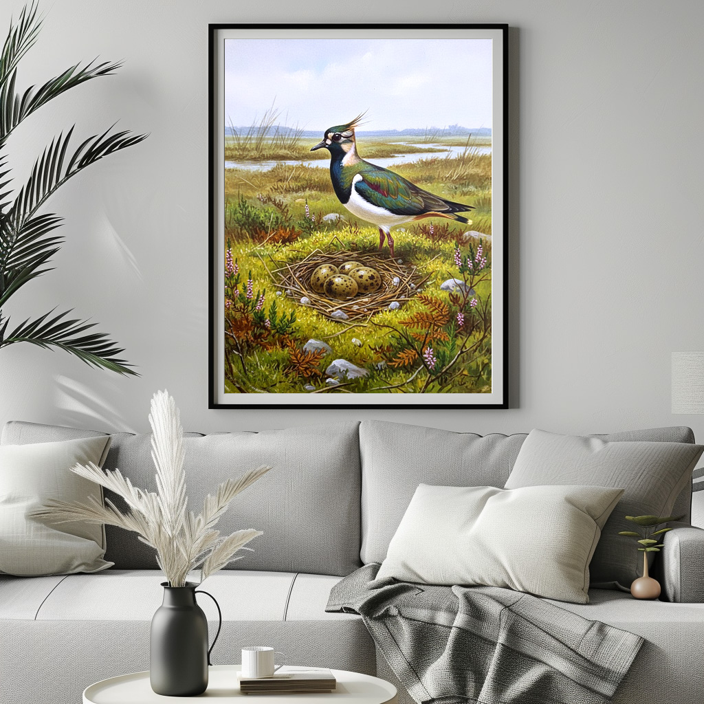 Poster: Kiebitz mit Nest - europäischer Vogel - Imagen 3