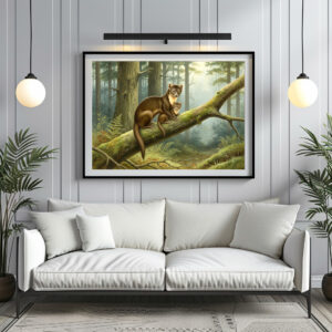 Poster: Baummarder mit Jungtier