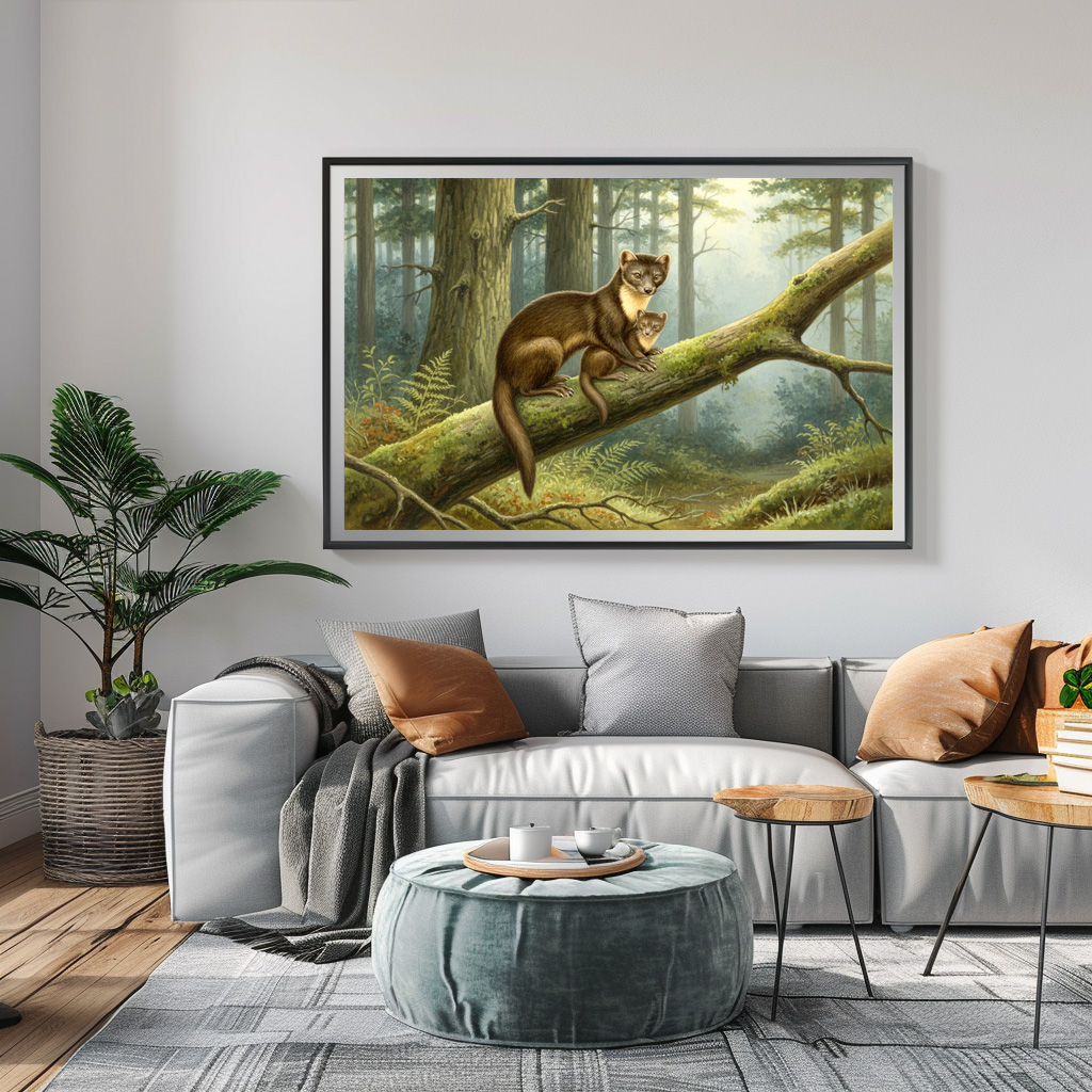 Poster: Baummarder mit Jungtier - Image 2