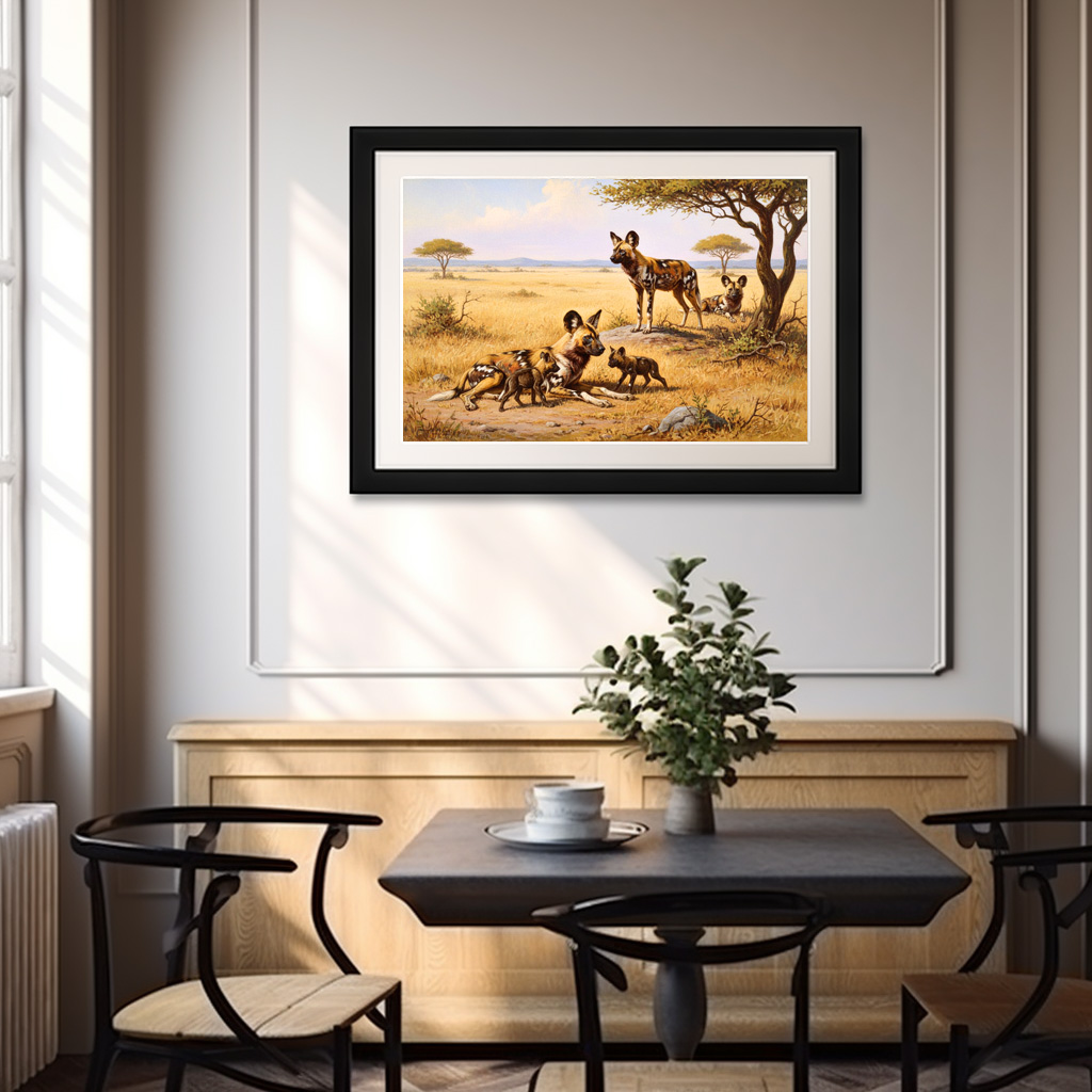Poster: Wildhunde in Afrika mit Jungtieren – Bild 3