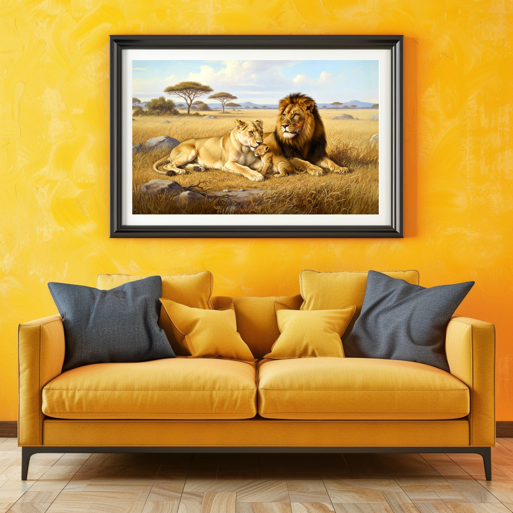 Poster: Löwenfamilie in Afrika