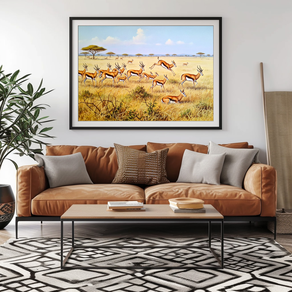 Poster: Springböcke in Afrika