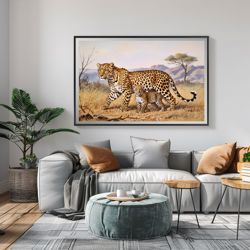 Poster: Leopard mit Jungtier in Afrika - Image 3