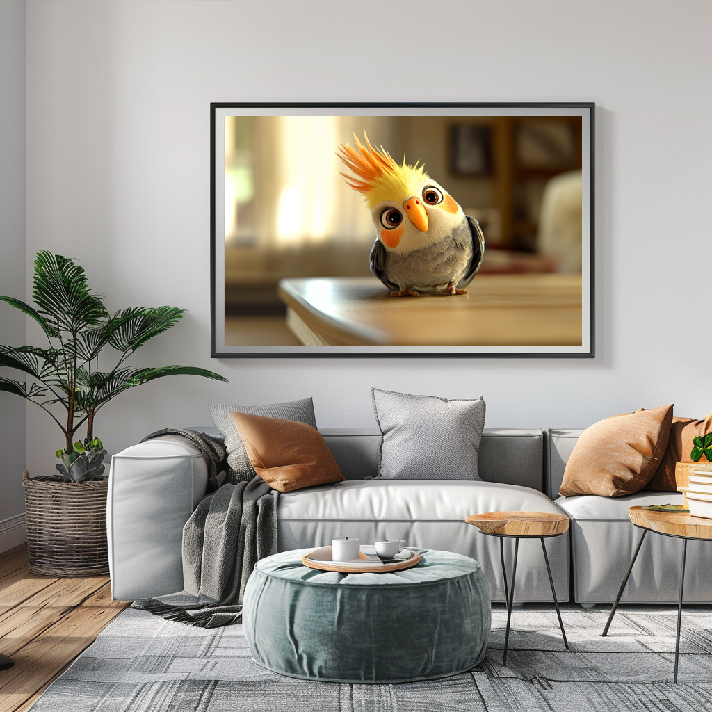 Poster: Niedlicher Nymphensittich - neugierig alles im Blick - Imagen 2