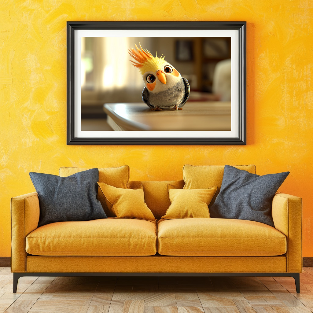 Poster: Niedlicher Nymphensittich - neugierig alles im Blick - Imagen 3