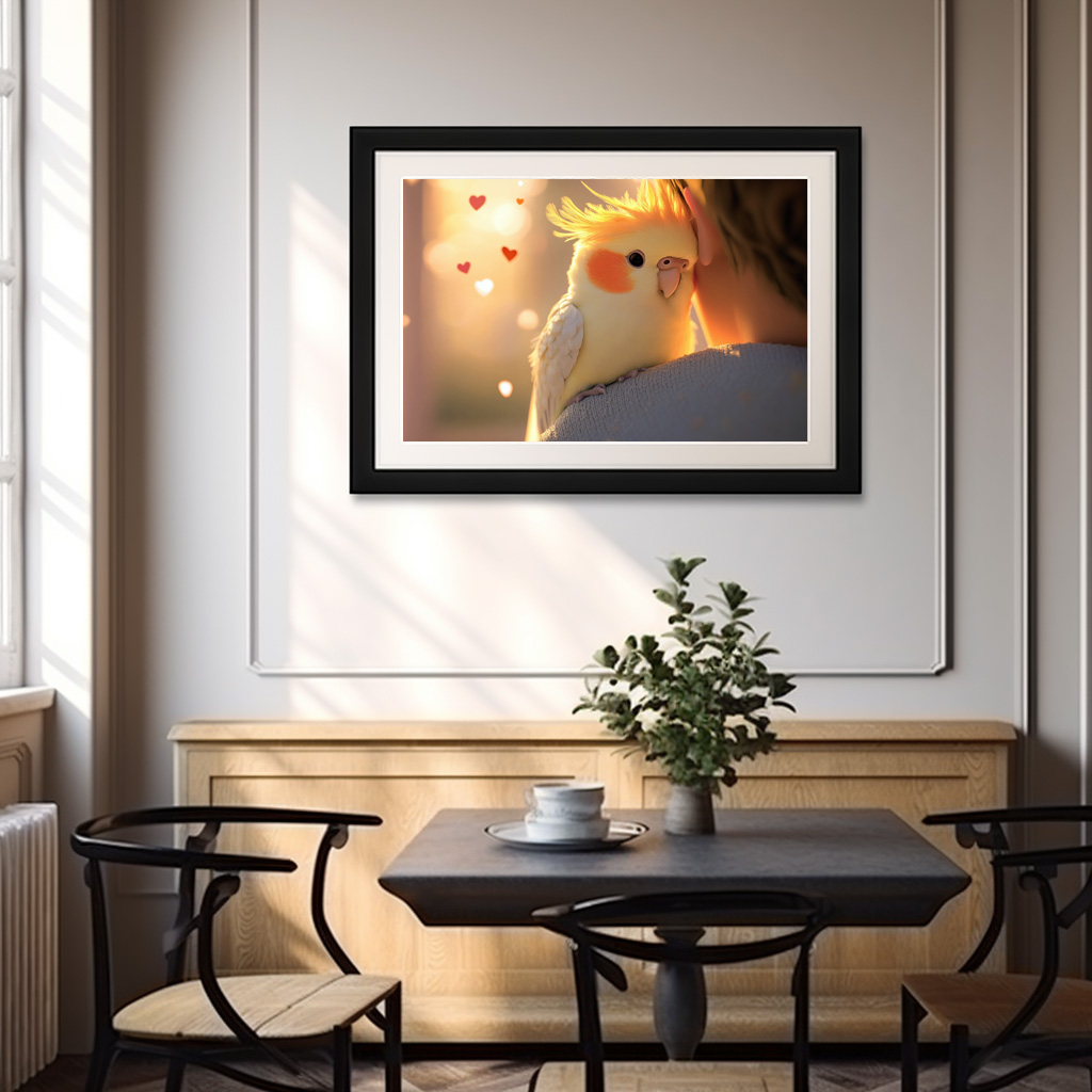 Poster: Niedlicher Nymphensittich mit seinem Menschen - immagine 3