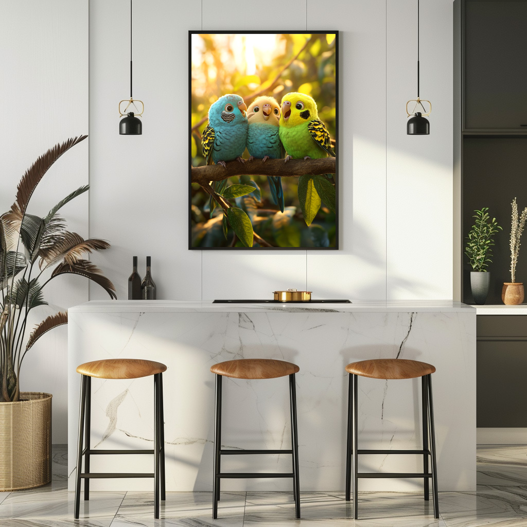 Poster: Wellensittich Freunde
