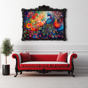 Poster: Farbenfroher eleganter Pfau