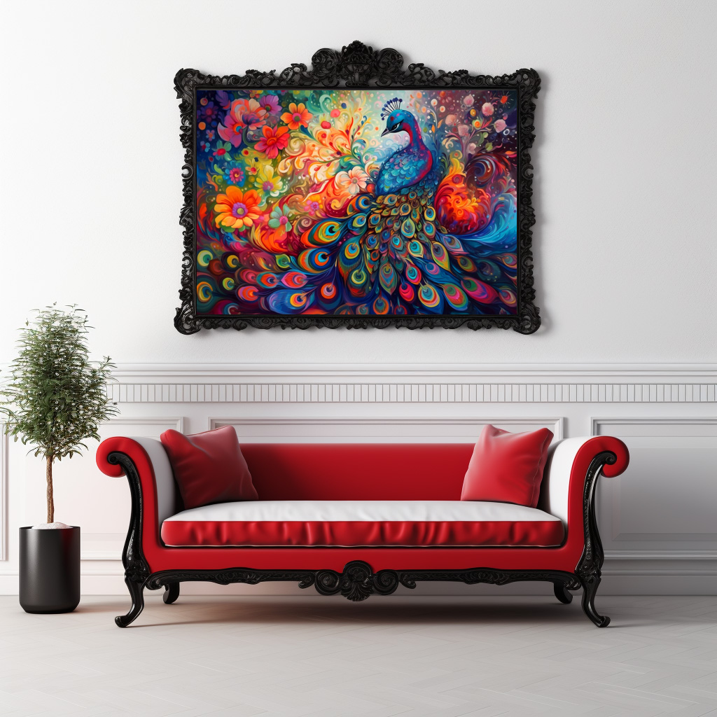 Poster: Farbenfroher eleganter Pfau