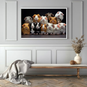 Poster: Gruppenbild mit fröhlichen Meerschweinchen