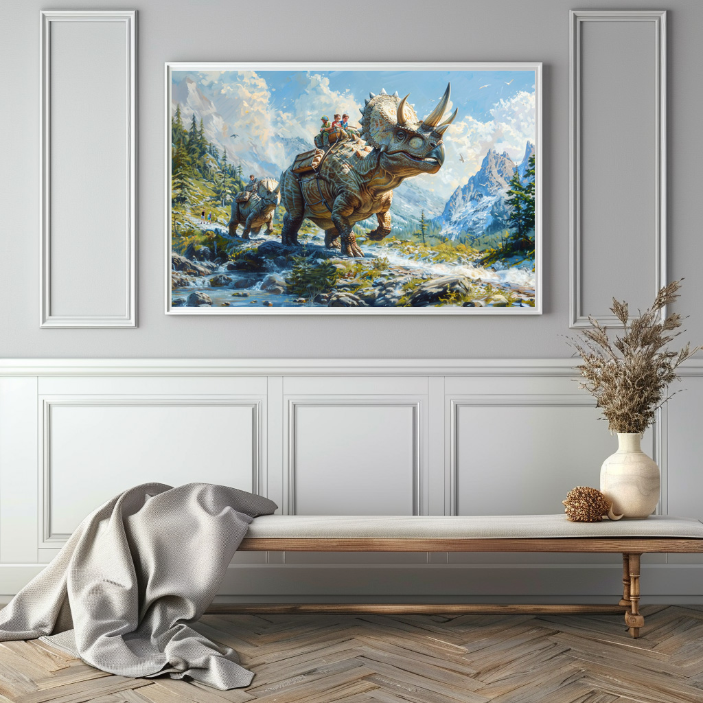 Poster: Dinosaurier Triceratops als Familienauto – Image 2