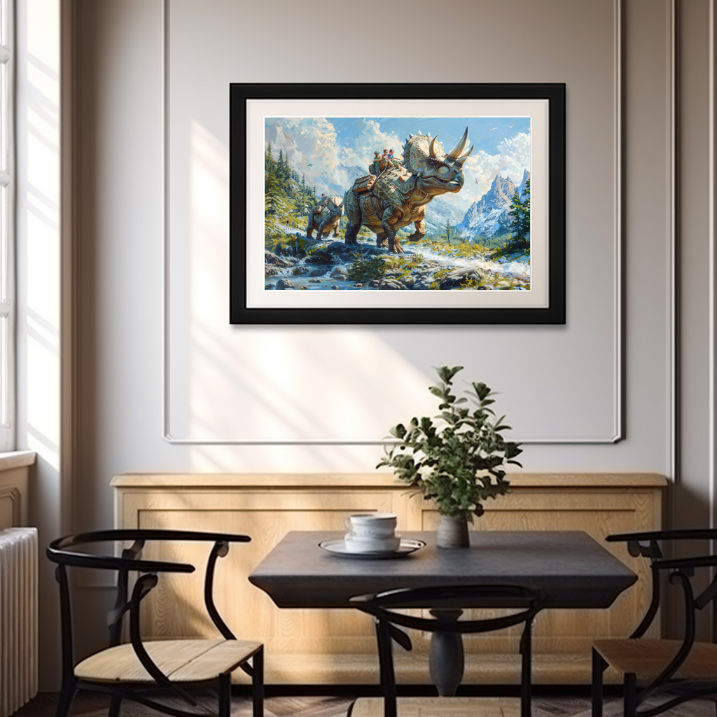 Poster: Dinosaurier Triceratops als Familienauto – Image 3