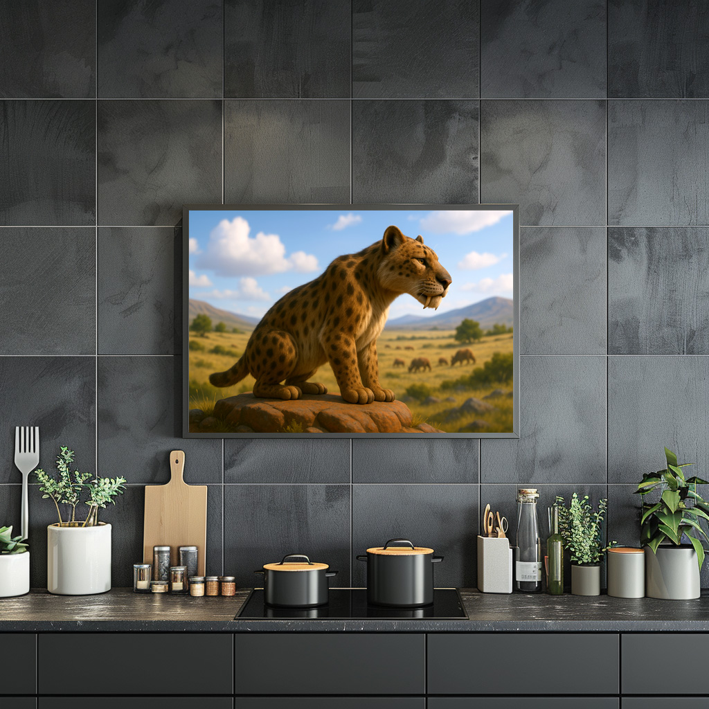 Poster: Ausgestorben in der Eiszeit - Säbelzahnkatze Homotherium serum – Bild 2