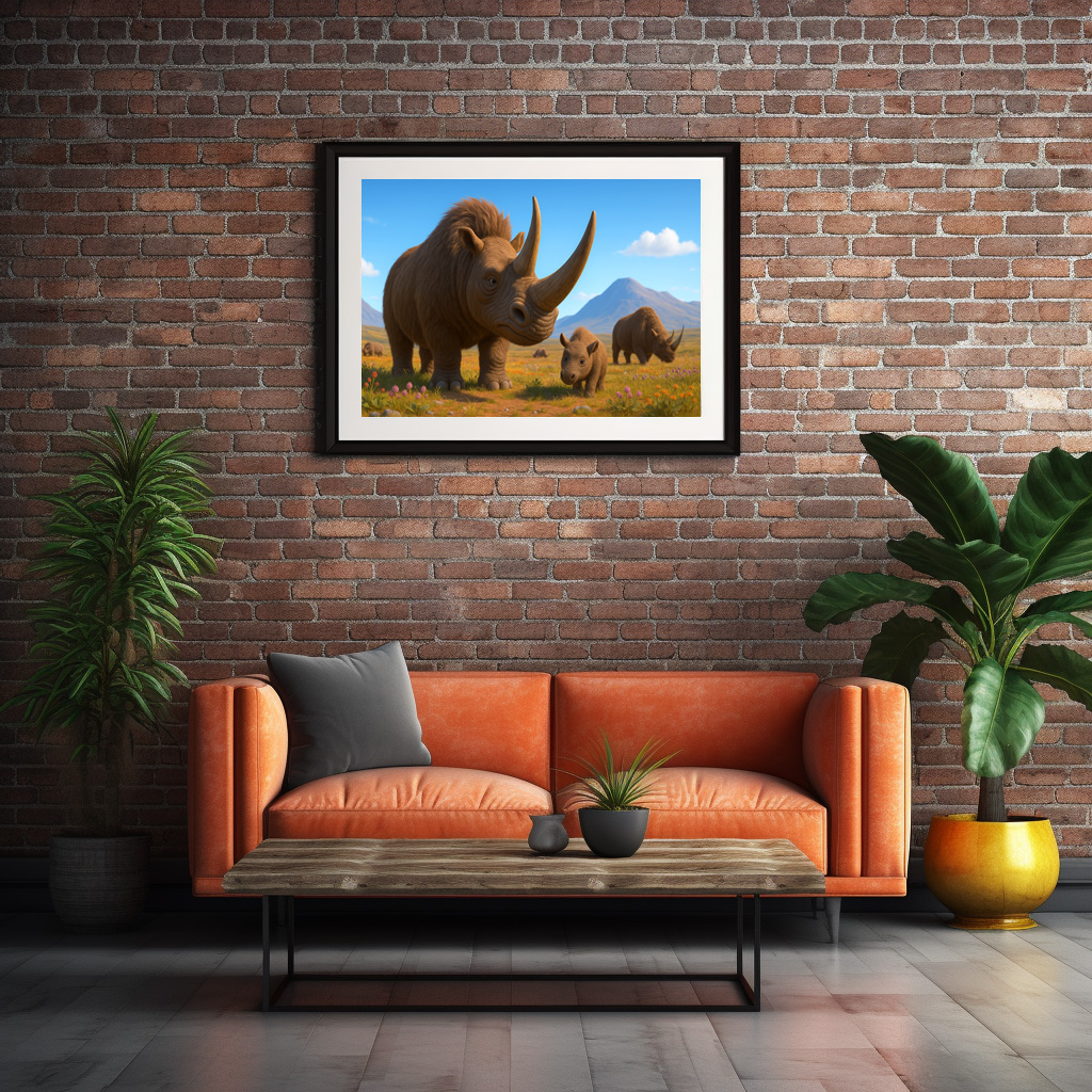 Poster: Ausgestorben in der Eiszeit - Wollnashorn Coelodonta antiquitatis