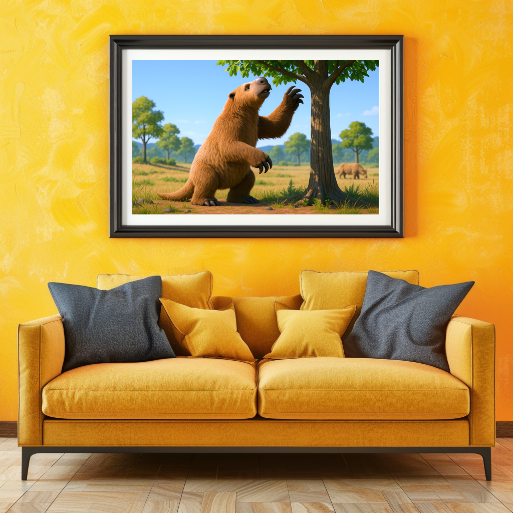 Poster: Ausgestorben in der Eiszeit - Riesenfaultier Megatherium americanum
