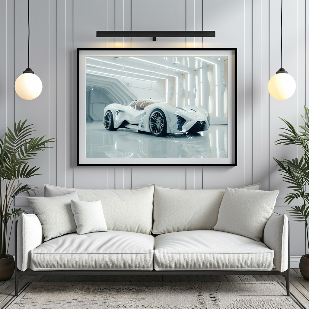 Poster: Hypermodernes Fahrzeug in coolem Design
