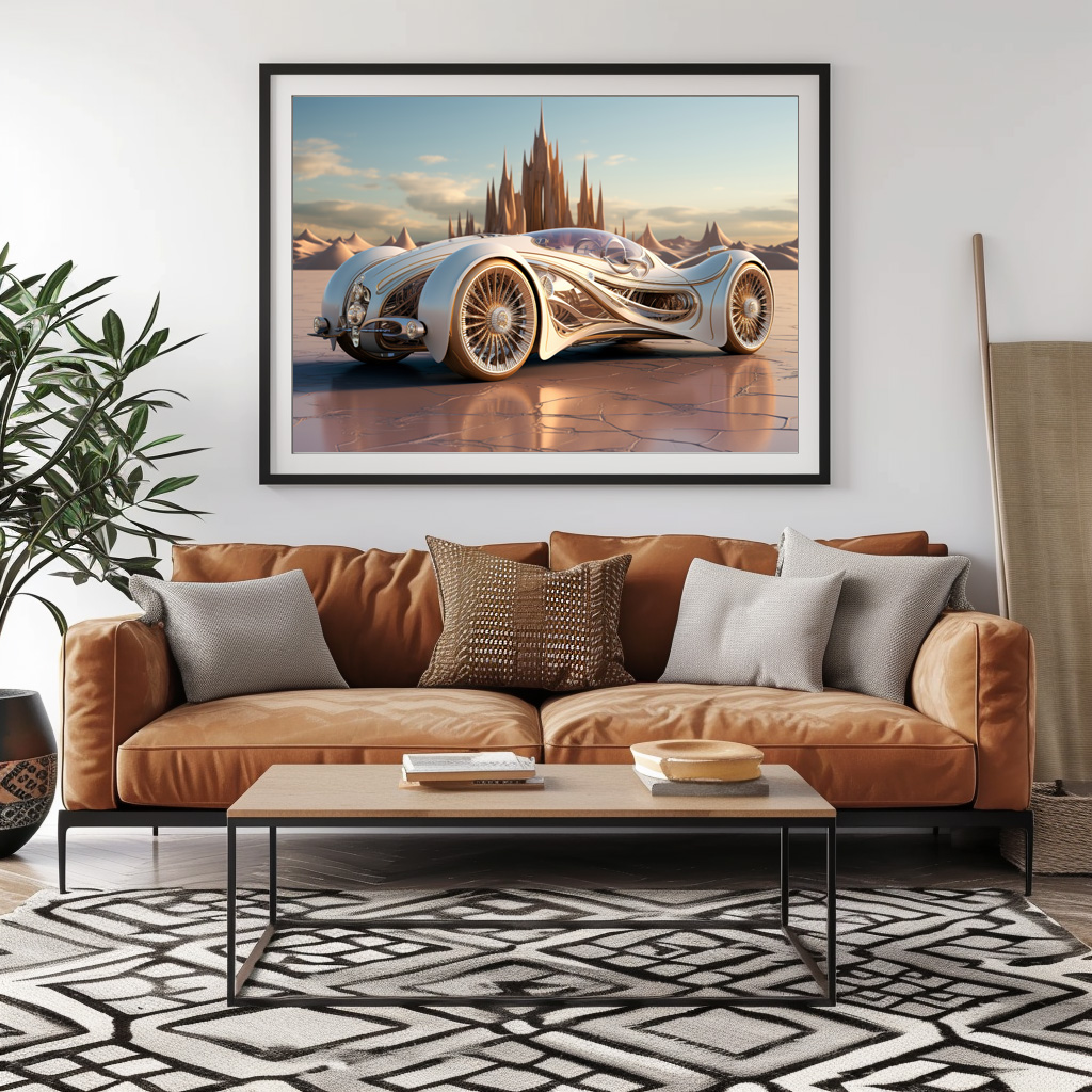 Poster: Moderner Sportwagen in coolem Design