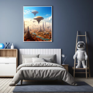 Poster: Raumstationen auf einem fremden Planeten
