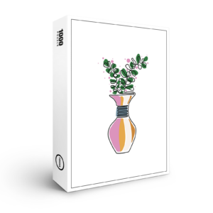 raxxa Premium-Puzzle: Vase mit buntem Blumen Design