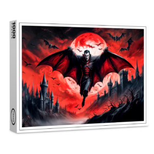 raxxa Premium-Puzzle: Vampire Flying Over Haunted Castle